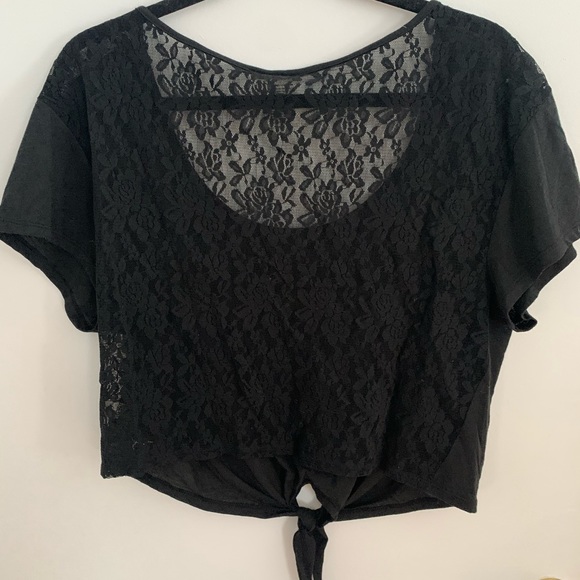 [M]👚PINK lace crop top - Picture 3 of 5